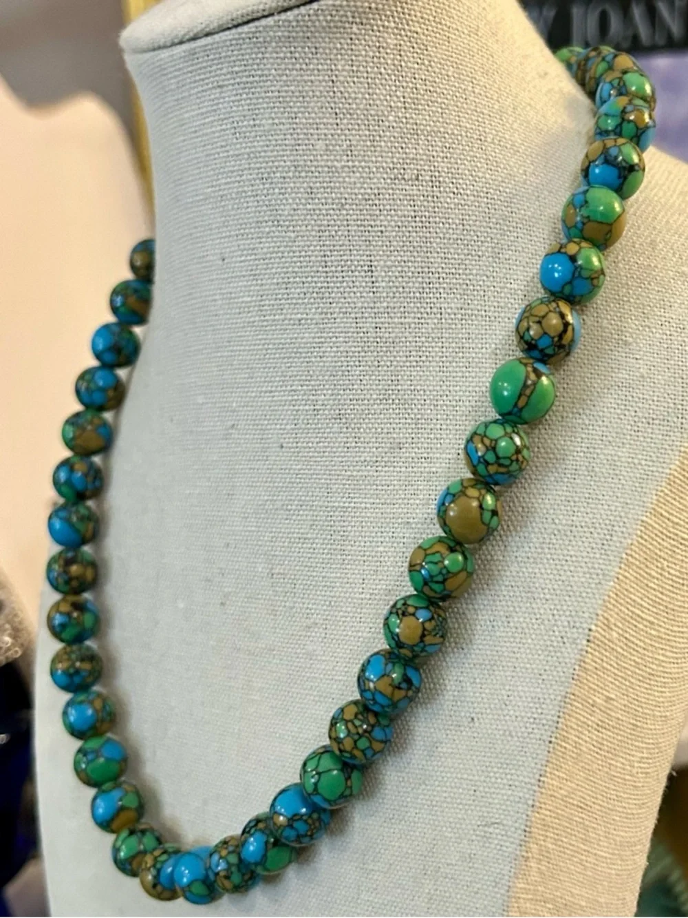 Sea Sediment Jasper Round Beaded Necklace w/Sterling Clasp - Picture 13 of 17